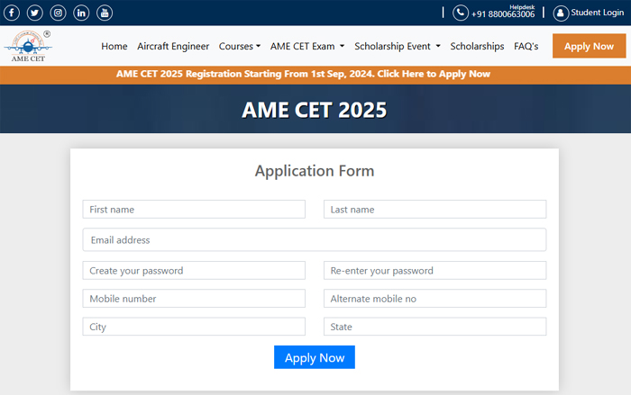 AME CET 2025 Register