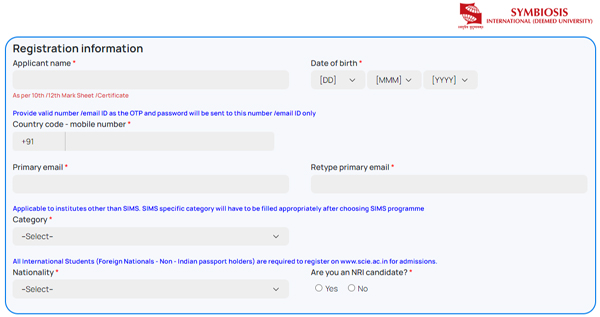 SNAP - Registration Form