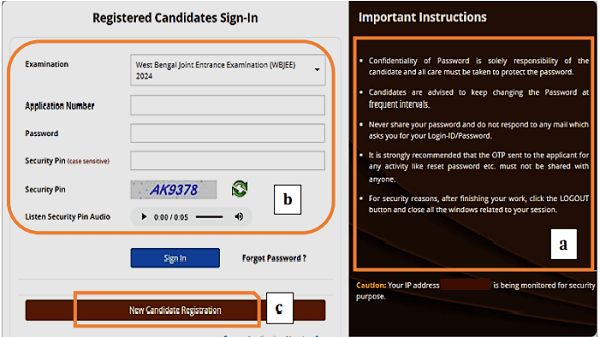 WBJEE New Candidate Registration