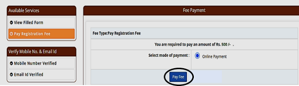 Pay WBJEE Registration Fee